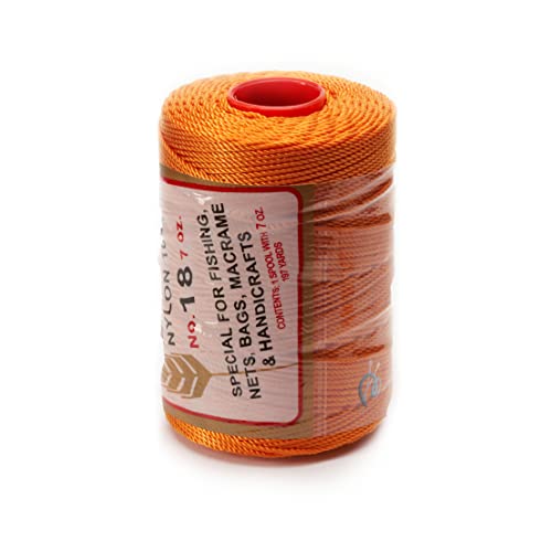 Image of Espiga No.18-100% Nylon Omega String Cord for Knitting and Crochet - 12 Orange