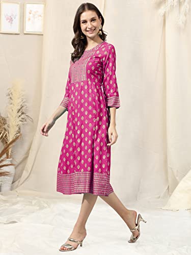 Image of MIRCHI FASHION Women's Cotton Relaxed Fit Anarkali Kurti