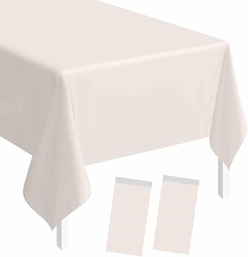 Miniatura 38 de SietDESEO Paquete de 2 manteles de plástico color rojo de 54 x 108 pulgadas, desechables de alta calidad para mesa rectangular, para bodas, baby