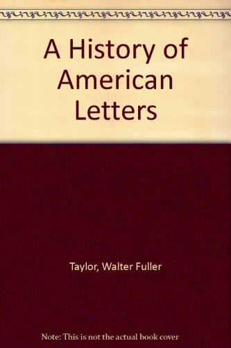 A history of American letters, (American litera... B0007ECNFE Book Cover