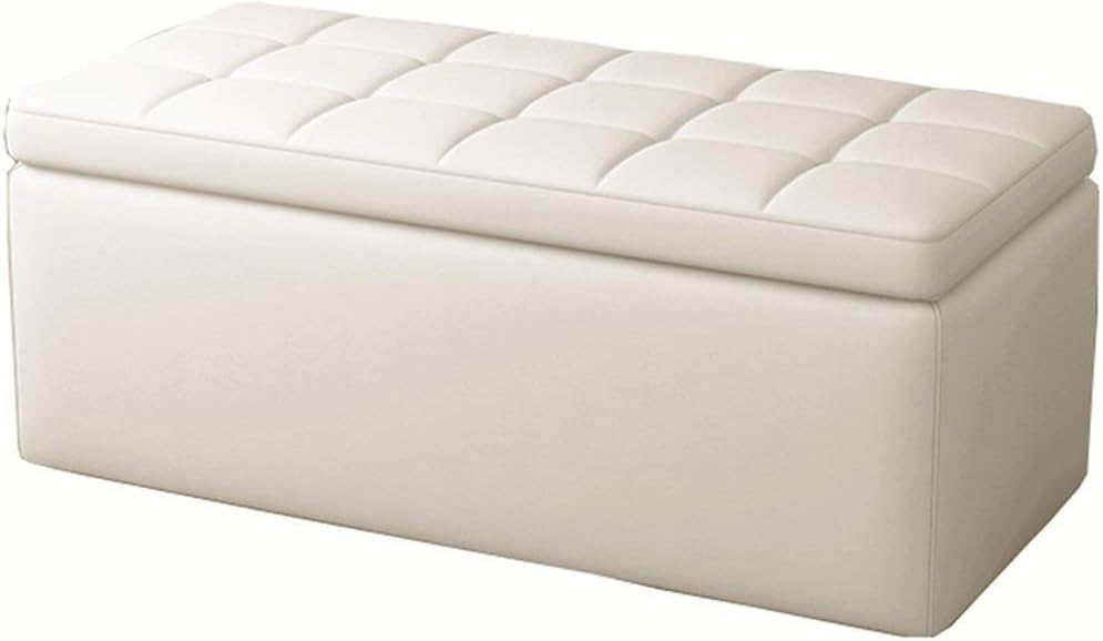 Pouf repose-pieds facile à nettoyer pour ranger tout votre bazar