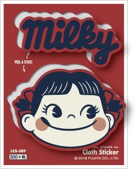 不二家のミルキークロス素材ステッカー/ペコちゃん