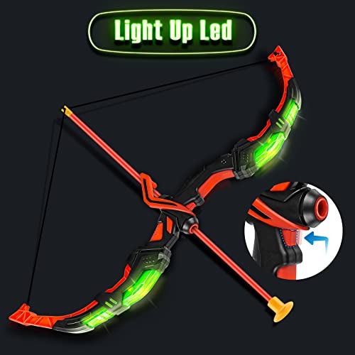Ownone 1 Bow And Arrow For Kids 4-6-8-12 Years Old, Archery Toy Set For Boys With Led Lights - Includes 2 Bows, 20 Suction Cup Arrows, 2 Quivers & Standing Target, Outdoor Toys For Kids Boys Girls #TOP6