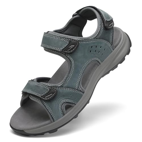 FLARUT Herren Sandalen Sommer Wanderschuhe Trekkingsandalen Outdoor Sport Leder Strand Wandersandale Offene Zehe Wandern Sandalen Lässige Sportsandalen(Grau C,41) FLARUT Herren Sandalen Sommer Wanderschuhe Trekkingsandalen Outdoor Sport Leder Strand Wandersandale Offene Zehe Wandern Sandalen Lässige Sportsandalen(Grau C,41)