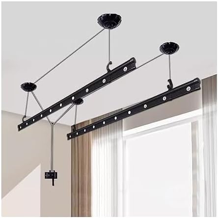 Clothes Drying Rack Hand Operated Lifting Clothes Hanger Indoor Balcony Automatic Household Manual Top Mounted Clothes Hanger Laundry Drying Rack