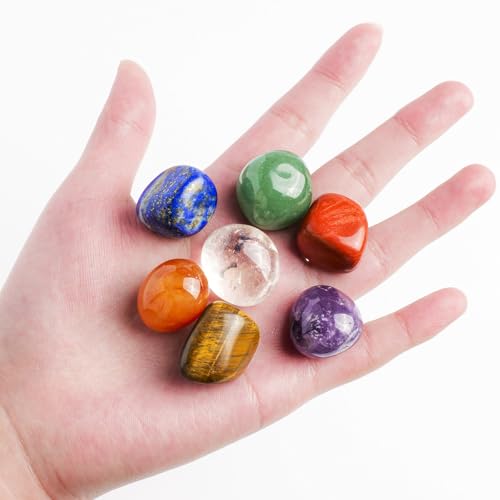 7 PCS Chakra Healing Crystals, Natural Irregular Quartz Stones, Polished Gemstones for Reiki Meditation Crafts Home Decor