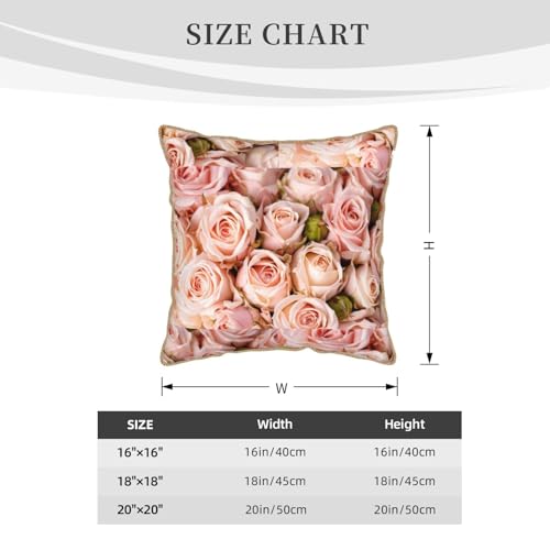 Housse de coussin velours anti-plis imprimé roses pour canapé