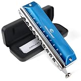 CONJURER Chromatic Harmonica for Kids Adult Beginners 10 Hole 40 Tones Harmonica Key of C Stainless
