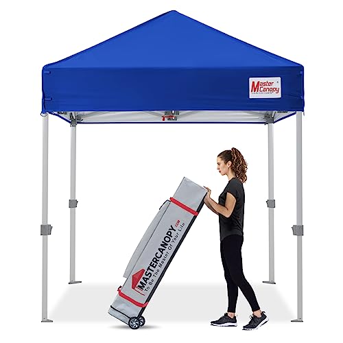 Image of MASTERCANOPY 5x5 Heavy Duty Pop Up Canopy Tent with Roller Bag(Blue)