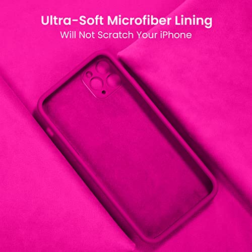 Image of FireNova Designed for iPhone 14 Pro Case, Silicone Upgraded [Camera Protection] Phone Case, Soft Anti-Scratch Microfiber Lining Inside, 6.1 inch,Hot Pink