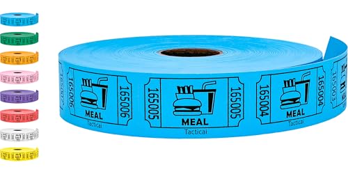 Image of Tacticai 1000 Food & Meal Raffle Tickets, Single Roll, Blue