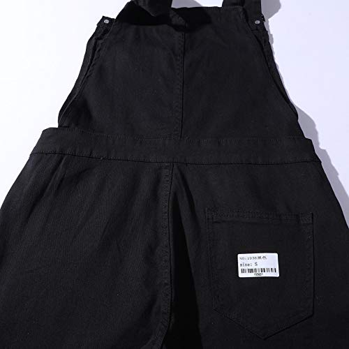 WSLCN Calça Jeans Suspensório Macacão Jeans Masculino com Alça Ajustável Preto Tamanho M