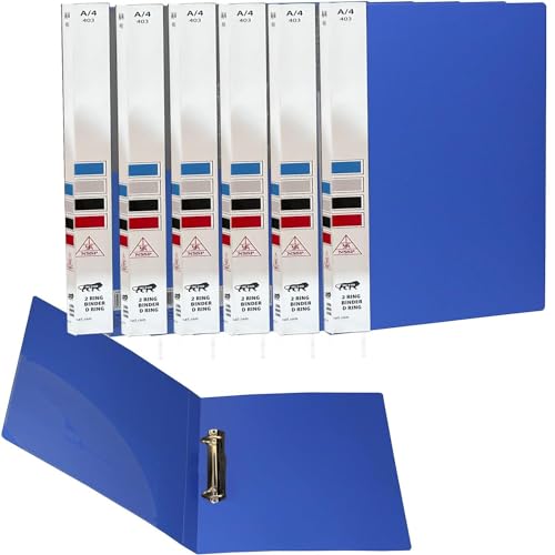Image of 2D Ring Binder File| Durable Polyethylene File Folder Document for Professional Use| Holds Upto 250 Sheets (Sky Blue, Pack of 8)