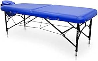 QUIRUMED Camilla de Masaje Plegable de Aluminio Easy Force, Color Azul, Mesa de Masaje, Polipiel, Relleno Alta Densidad, Regulable en Altura, Cabezal extraíble, Ligera, hasta 210 kg