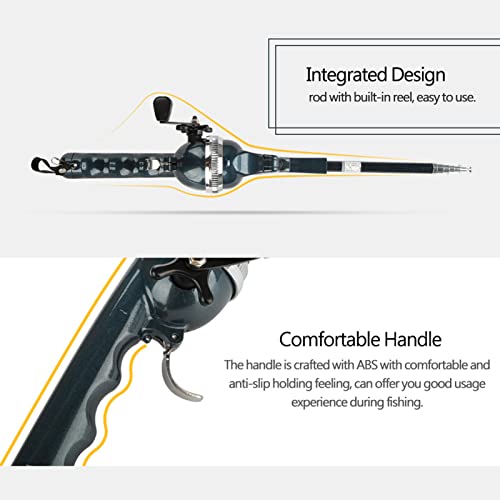 VGEBY Angelruten-, Angelruten- und Rollen-Kombinationen Leichte Zusammenklappbare Integrierte Angelrute und Beiliegendes Rollenzubehör