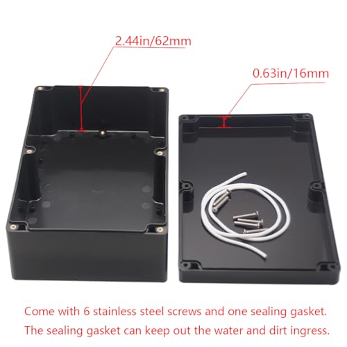 Raculety Project Box IP65 Waterproof Junction Box ABS Plastic Electrical Boxes DIY Electronic Project Case Power Enclosure 9.06x5.90x3.43 inch (230 x 150 x87 mm)