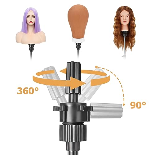 Pet Baby Mannequin Head Stand, Adjustable Wig Stand, Reinforced Metal Mannequin Head Stand for Cosmetology Hairdressing Training - Thumbnail 4