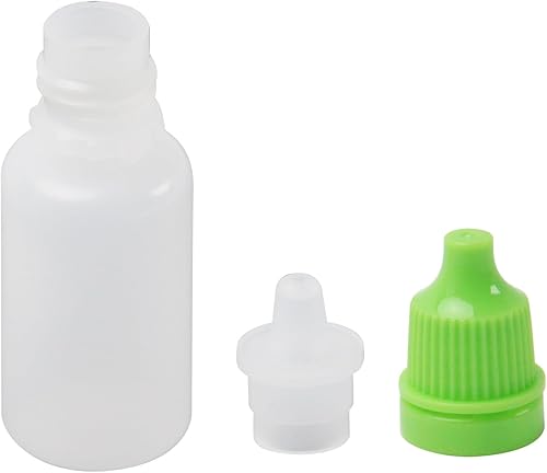 Othmro Botellas cuentagotas de plástico de ojo de laboratorio de polietileno de 0.3 onzas, 50 piezas, gotero líquido exprimible de 0.0 fl oz, boca