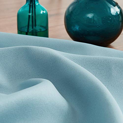Image of TREATMENTEX Pom-Pom Blue Curtains Living Room 84 inches Energy Efficient Thermal Insulated Room Darkening Curtain Panels for Bedroom Window Draperies Nursery Room Children 50in w x2 Panels Rod Pocket