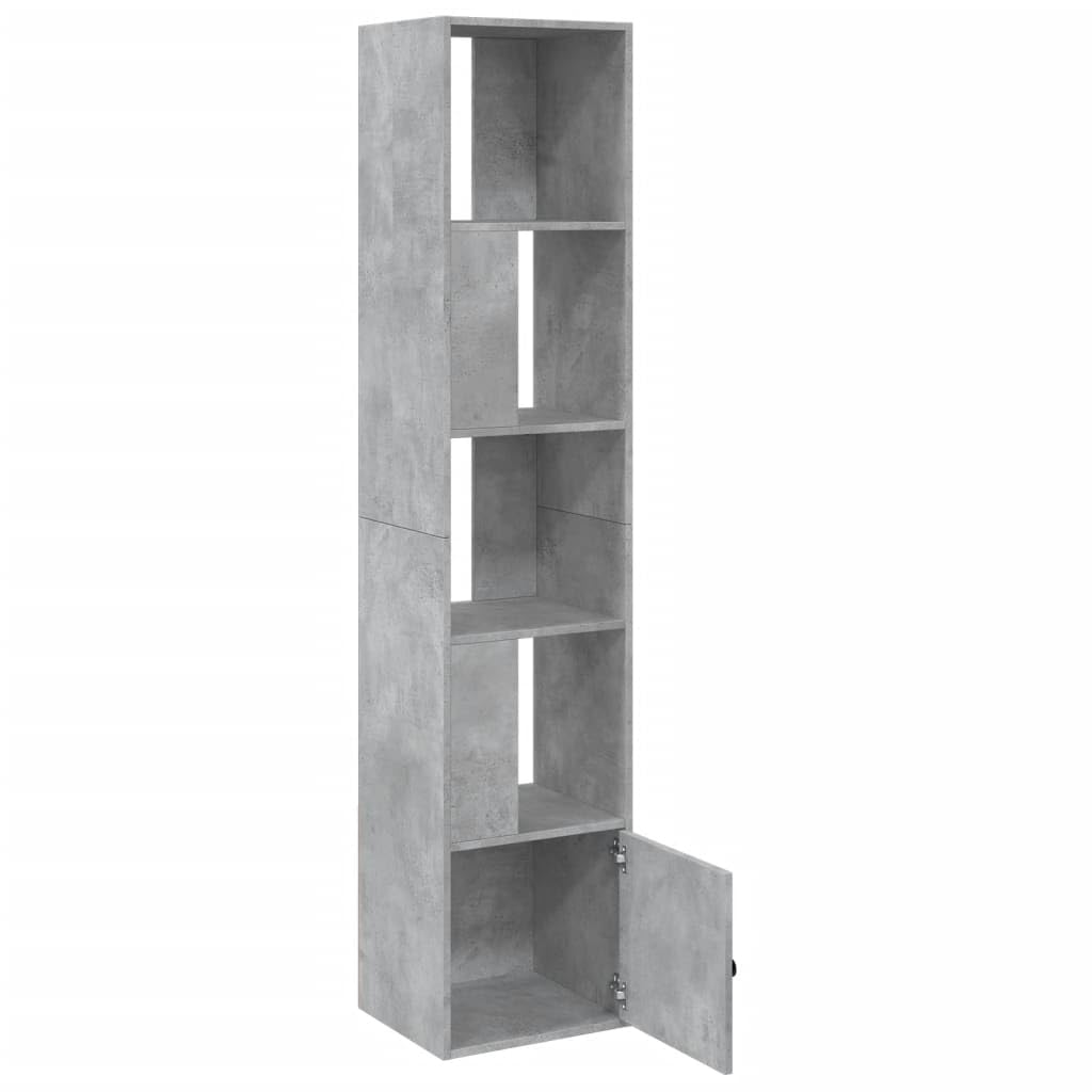 Libreria 4 Ripiani Grigio Cemento 40x36x189 cm Legno Multistrato | Mobile scaffale salvaspazio per soggiorno e ufficio con 4 livelli a giorno, vano inferiore e solida struttura in multistrato.