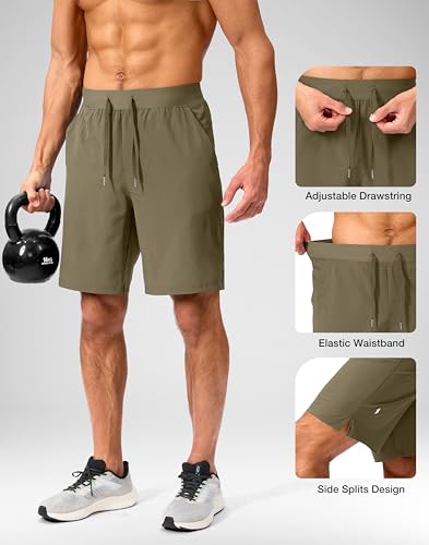 Image of Soothfeel Men's Running Shorts with Zipper Pockets 9 inch / 7 inch / 5 inch Quick Dry Eight Basketball Gym Workout Athletic Shorts