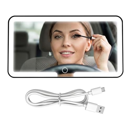 Miroir De Maquillage De Voiture, Rétroviseur De Voiture, Miroir De Courtoisie De Pare-Soleil, 3 Modes D'Éclairage, Retroviseur Interieur Voitures, Convient...