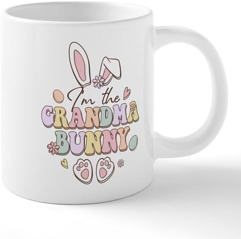 CafePress Happy Easter Grandma Bunny Mugs 20 oz Ceramic Coffee Mega Mug