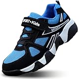 GDEBYZ Boys Girls Sneakers Kids Running Shoes Walking Tennis Sports Athletic Breathable Lightweight Fitness Shoes for Toddler/Little Kid/Big Kid Black Blue Size 13
