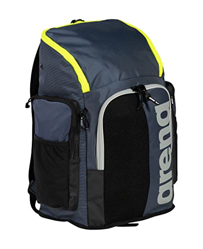 Image of ARENA Spiky III Backpack 45 Swimming Athlete Sports Gym Rucksack Large Training Gear Equipment Swim Bag for Men and Women, 45 Liters, Navy /Neon Yellow