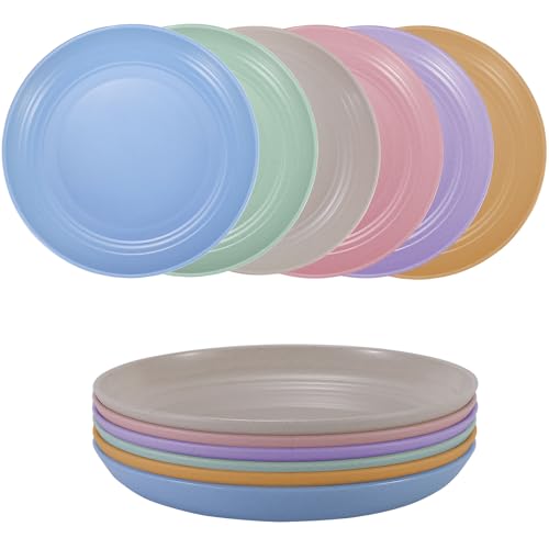 LuckyZone 7 Inches Small Unbreakable Wheat Straw Plates - Reusable Plate Sets of 6 - Dishwasher & Microwave Safe - Healthy, BPA Free & Eco-Friendly (7 Inches/6Color) LuckyZone 7 Inches Small Unbreakable Wheat Straw Plates - Reusable Plate Sets of 6 - Dishwasher & Microwave Safe - Healthy, BPA Free & Eco-Friendly (7 Inches/6Color)