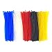 200 Packs Luggage Tag Loops with 5 Colors, 6 inch Clear Plastic PVC Bag Worm Loops Straps
