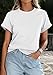 PRETTYGARDEN Womens Summer Tops 2026 Spring Casual Rolled Short Sleeve Basic Tees Crew Neck Work Shirts Fashion Clothing (White,Medium)