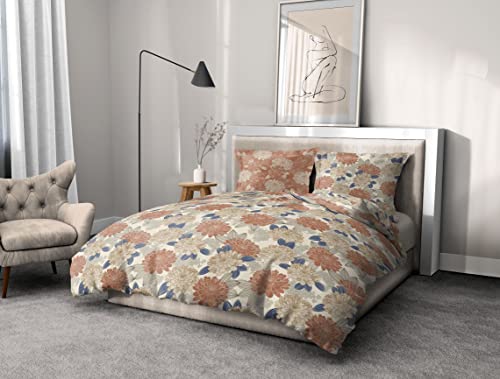Funda nórdica de algodón 100% y 57 hilos acabado VENDOMES Taupe para cama individual 4