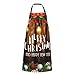 LINGF Grembiule natalizio in legno con bulbo, grembiuli da cucina da cucina Grembiule da cucina con bavaglino impermeabile con 2 tasche e cravatte lunghe