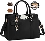 RAINSMORE Purses pour les femmes Sacs à main imperméables Top-Handle Convient 10,9-Inch IPad Soft PU Cuir pour dames