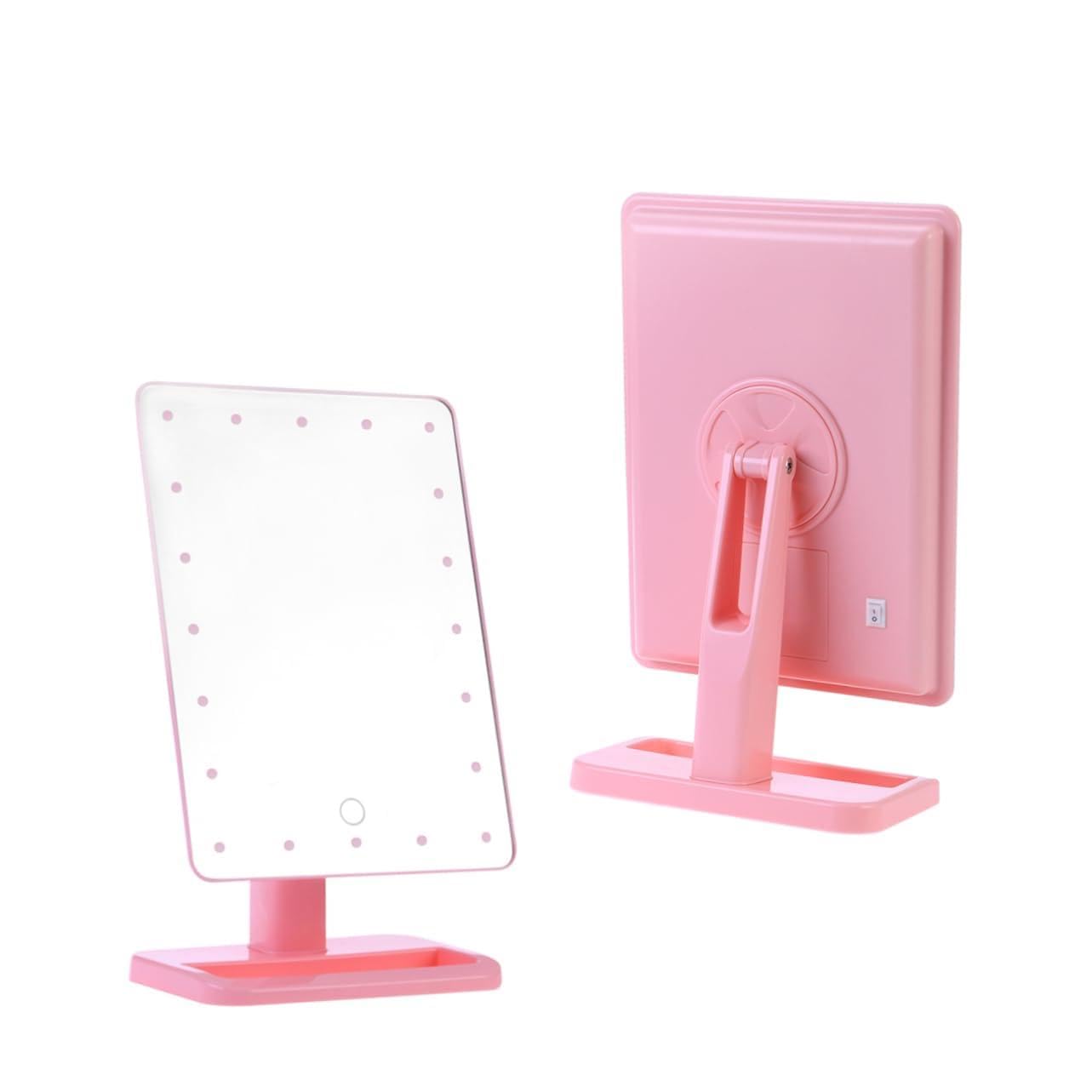 Miroir cosmétique avec LED et écran tactile rotatif pour le maquillage en salle de bain