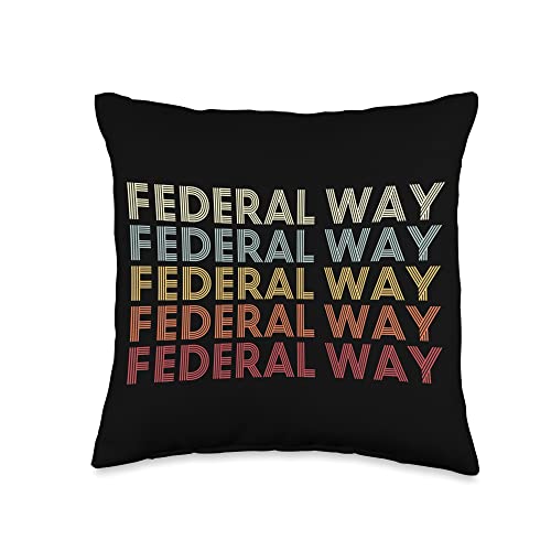 Federal Way Washington Federal Way WA Retro Vintage Text Throw Pillow