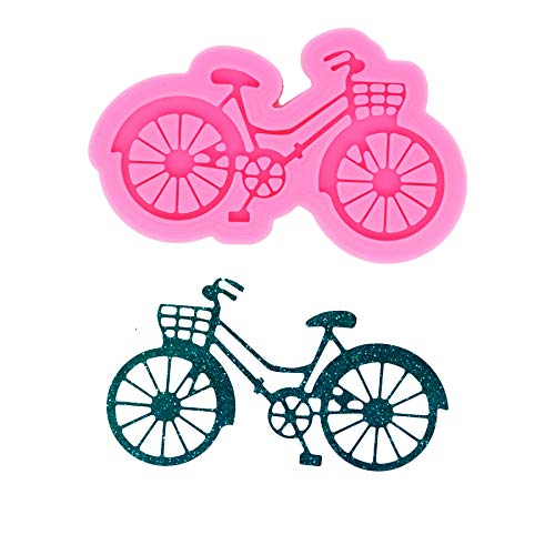 Bonito bicicleta forma transporte porta-chaves molde de silicone com orifício para colar DIY etiqueta de bagagem pendente caramelo epóxi artesanato decoração brincos bugiganga sobremesas Fondant molde