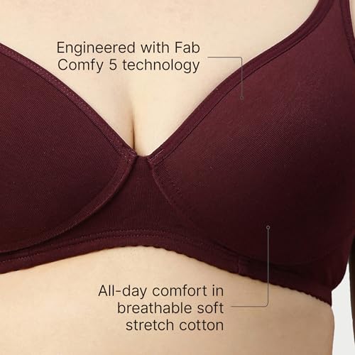 Image of Enamor A039 Perfect Coverage Cotton Plus Size T-Shirt Bra for Women- Padded and Wirefree