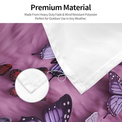 Drapeau pour extérieur 1,2x1,8 m à papillons robuste avec œillets - 5