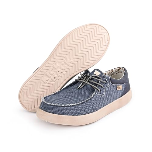 Kickback Haven Shoes - Men's Moccasins - Lightweight Lace Up Mens Smart Casual Shoes - All Day Comfort Mens Canvas Shoes - Men's Slip On Shoes4