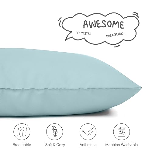 Image of EXQ Home Toddler Pillowcases 13x18 Travel Pillow Case Set of 2, Small Pillow Case Fits Baby Pillow Sized 12x16, 13x18, Kids Pillowcases 2 Pack Machine Washable (Blue Coral)