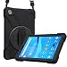 Produktbild ProCase Harte Hülle mit Verstellbar Handschlaufe Schultergurt 360° Drehbar Kickstand für Lenovo Tab M8 2019 8.0 Zoll/Smart Tab M8 / Tab M8 FHD Stoßfest Schutzhülle Case Cover -Schwarz