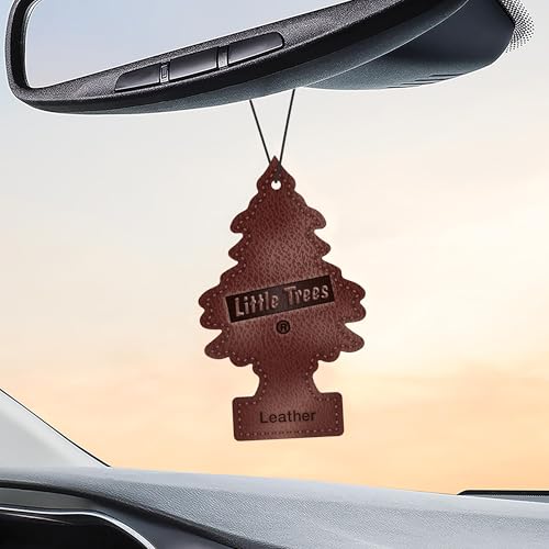 Image of LITTLE TREES Car Air Freshener | Hanging Tree Provides Long Lasting Scent for Auto and Home | Leather, 24 Air Fresheners