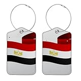 2 etiquetas de equipaje con patrón de bandera nacional de Egipto para maletas, accesorios de equipaje
