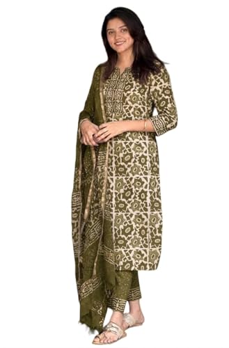 Image of KLOSIA Women's Printed Straight Kurta and Pant with Dupatta Set