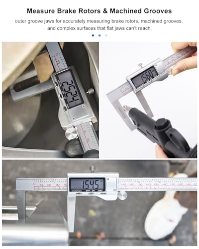 Image of GODESON Digital Caliper 12 inch with Outer Groove, Brake Disc Rotor Measuring Tool, Stainless Steel Digital Calipers for 3D Printing & DIY, LCD, Inch /MM Units, Auto-Off, Rubberized Grip & Storage Case