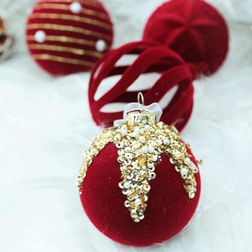 Boules de Noël 16 pièces à suspendre avec effet flocké anti-reflet