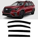 Smoke Tinted Tape-On Side Window Visor Deflectors Rain Guards Compatible with Subaru Ascent 2019-202