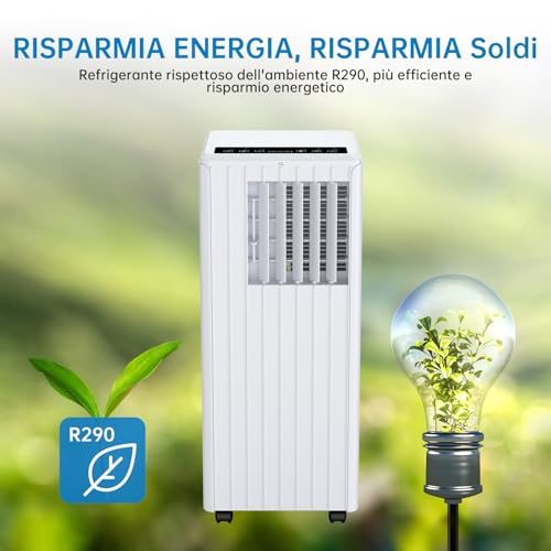 JustSmart Aire Acondicionado Portátil 9000 BTUs/H, Aire Acondicionado Silencioso 3 en 1, Deshumidificación 42 L/Día, Ventilador, Refrigeración, Temporizador 24 H, Modo de Sueño, Mando a Distancia - imagen 5